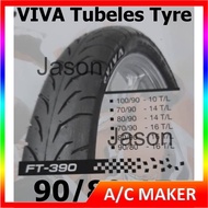 Motor Tubeless Tyre VIVA 100/70-17 90/80-17 Tayar Motorsikal Tanpa Pakai Tuib 17 Inci