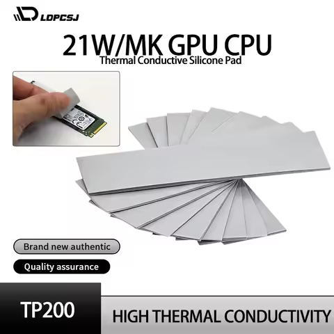 LDPCSJ 1/6/9pcs 21W/MK GPU CPU Thermal Silicone Pad 70x22mm Suitable for M.2 SSDs, Laptop CPUs, Grap