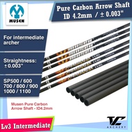 V Club Archery Musen Pure Carbon Arrow Shaft - ID4.2mm - Straightness 0.003" - SP500~SP1100 - DIY Ba