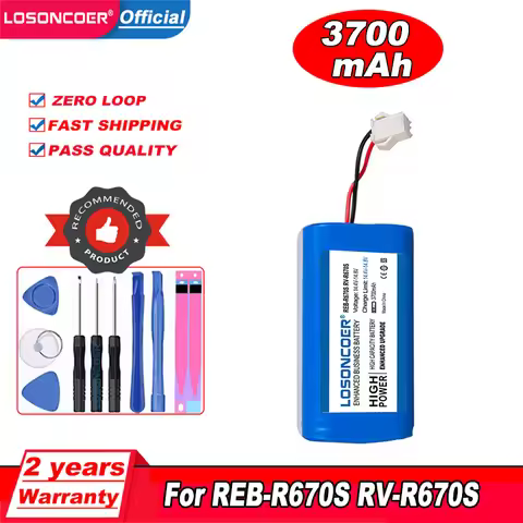 LOSONCOER 3700mAh Battery For REDMOND REB-R670S RV-R670S Robot Vacuum Cleaner Accessories