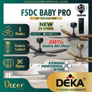 DEKA Fan DEKA F5DC BABY PRO 46 Inch 5 Blades 20 Speed Forward + Reverse DC Motor Remote Control Ceil