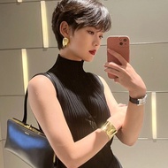 Issey Miyake Jacket Pleated Vest 2022 Summer Sleeveless Small Vest Womens Slim Wearing All-match T-s