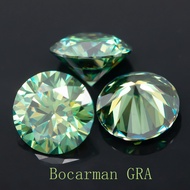 GRA green Moissanite diamond High quality round loose stone 0.5ct-2ct 100%Pass the diamond detector