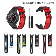 Double Color Silicone Replacement Straps for Amazfit T-Rex Watch Band Amazfit T-REX Pro Smart Watch Bracelet Wrist Strap