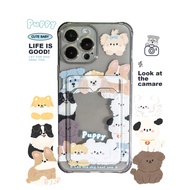 Soft Card Holder INS cute dog Cartoon Case OPPO a60 Reno 11f Realme c55 c63 12pro plus note 50 C51s 