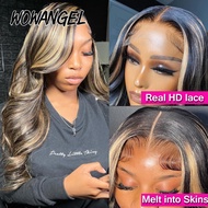 13x6 True HD Lace Frontal Wigs For Women 1B27 Highlight Colored Glueless Swiss Lace Wigs Ready To Go
