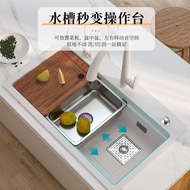 Quartz Sink Large Single Sink Kitchen Vegetable Sink Thickened Under Countertop Dish Sink Granite Di