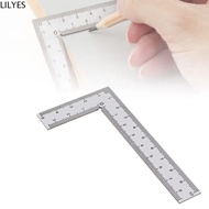 LILYES Metal Ruler, High-Accuracy Double-Sided L Square Ruler, Office Accessories Measuring Tool Sma