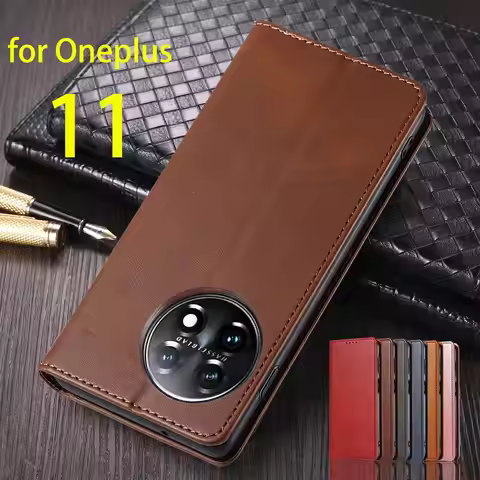Leather Case for Oneplus 11 One plus 11 Flip Case Card Holder Holster Magnetic Attraction Cover Case