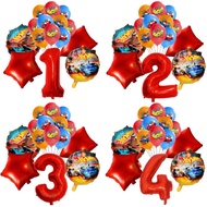 15pcs Hot Wheels Birthday Party Balloon Bouquet Decorations 32inch Red Number 1st 2nd Balloons Set F