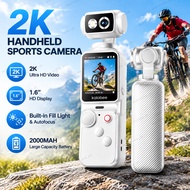 Action Camera 2k Mini Pocket Action Camera Built-in Fill Light 1.6 Inch IPS Screen Camcorder