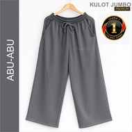 PREMIUM Big SIZE KULOT 6XL 100kg Celana wanita POlOS SUPER Besar-Bahan crep tebal anti Lecek