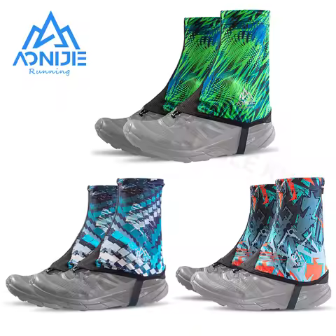 AONIJIE-Unisex Sandproof Sandproof Shoe Cover with Drawstring, Outdoor Running, Short Trail Gaiters,