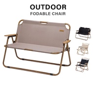 WONZOM Outdoor Foldable Double Chair Portable Leisure Chair With Back Aluminum Alloy Camping Park Rest Chair For Camping Fishing