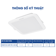 Đèn LED âm trần PHILIPS LED Vuông DN027B G3 LED6/ LED9/ LED12 (3000K/ 4000K/ 6500K)