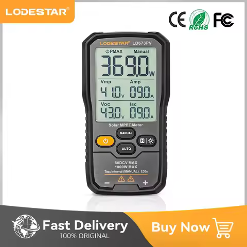 LODESTAR LD673PV Solar MPPT Meter 1000W Photovoltaic Panel Tester for Maximum Power Point Tracking P