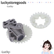 LUCKYSTOREGOODS Chain Saw Oil Pump, Metal Round Oil Pump Gear, Compact Silver Easy to Install Oil Pu