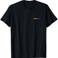 Tiny Rainbow Hearts Subtle Pride Month Flag Gay Rights T-Shirt