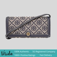 Tory Burch T Monogram Jacquard Wallet Crossbody Tory Navy 135846