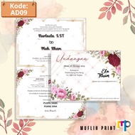 Blank Wedding Invitation Blank + Invitation Envelope AD09