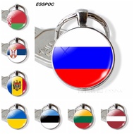 Russia Flag Keychain Eastern European Country Flag Key Chain Ukraine Belarus Estonia Latvia Lithuani