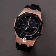 《改裝訂製》G-SHOCK特別限量版  玫瑰金男裝女裝手錶鋼錶電子錶 防水潛水錶 農家橡樹 Casioak Casio G Shock Special Limted Edition GMAS2100 
