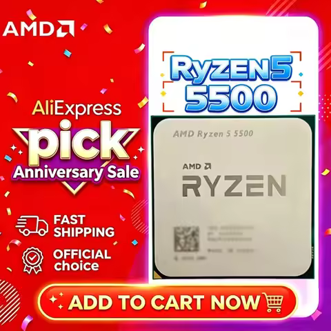 AMD Ryzen 5 5500 R5 5500 Zen3 7nm 6C12T 3.6-4.2GHz 16MB L3 Unlock CPU DDR4 Socket AM4 Loose Chip No 