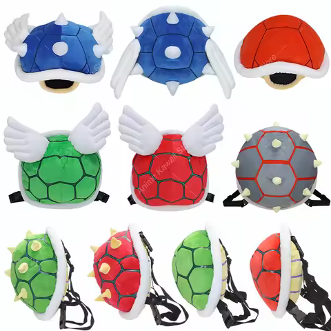 Hot Game Super Bros Bowser Koopa Troopa Paratroopa Plush Pillow Mario Bros Turtle Shell Cosplay Prop