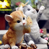 Kindergarten Lawn Balcony Garden Decoration Courtyard Decoration Cute Cat Decoration Solar Light Out