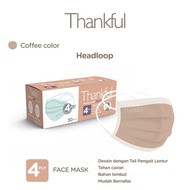 Thankful Face Mask Adult Headloop Daily 30s - Coffee
