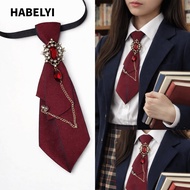 HABELYI Bow Tie, Metal Chain Vintage Chain Necktie,  Rhinestone Adjustable Womens Tie Casual