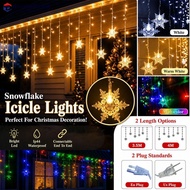 DREAMFOREST 3.5M/4M LED Icicle String Lights Snowflake Drops with EU/US Plug Christmas Decorations f