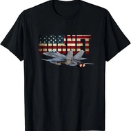 American Flag T-Shirt Model FA 18 F Super Hornet Fighter Plane