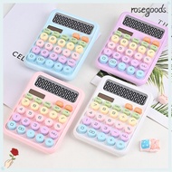 ROSEGOODS Mechanical Switch Calculator, 12 Digits Large LCD Display Calculators Desktop, Cute Big Bu
