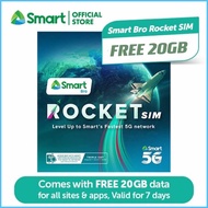 HOME(PaWIFI-wUnli-PData-J7-JDays-DFree-I20GB-E]Smart Bro Rocket 5G Sim