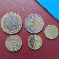 Set of 5 Turkish Coins – Collectible Coins, Sharp Images