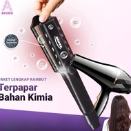 HIJAU Bundling Hemat Aiueo Hair Dryer Carmila Green Hair Straightener Berli 8099 Set Low Watt Hair D