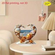 2D Flat Acrylic Ocean Heart Shell Decoration Ornaments Suitable for Bedroom Office Decoration