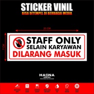 WARNING STICKERS / STAFF STICKERS ONLY