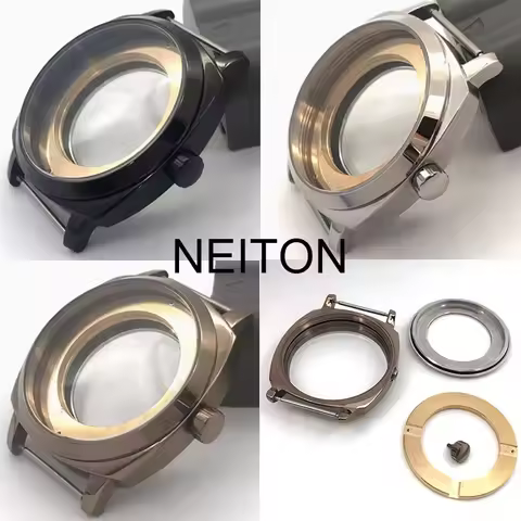 NEITON 42mm stainless steel case silver black rose gold fit ETA2836 Miyota8205 8215 821A Mingzhu DG2