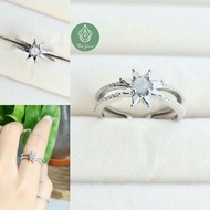 THOXJEWEL 🇲🇾 #29 MOONSTONE Natural Stone s925 Silver Plated Adjustable Ring 💍