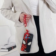 Samsung Galaxy ON7 2016 ON7 C7 Pro C9 C9 Pro A03 A03 Core 2015 J2 Prime A04 A04E M04 F04 A05 A05S A24 4G Cartoon Spider-Man Spider Man Phone Case With Toy Key Chain Wrist Strap