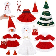 4 Set Christmas 7 Inch Desk Goose Outfits Christmas Tree Snowman Santa Mini Porch Goose Costumes Min