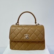 CHANEL 奶茶色金鍊Trendy CC 25cm