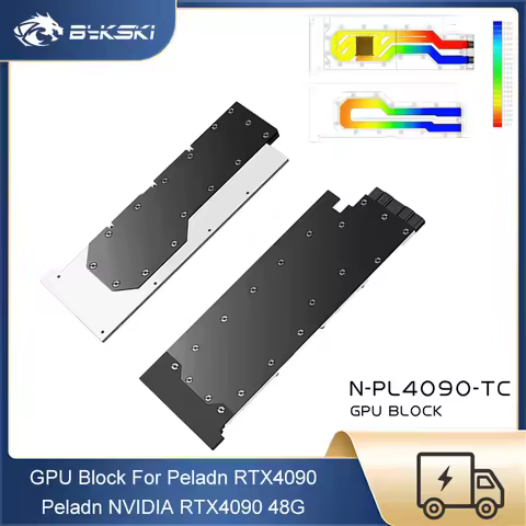 Bykski GPU Water Block For PELADN NVIDIA RTX4090 48G , Full Metal Video Card Water Cooler Radiator P