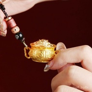 Year Of The Snake Brass Zodiac Cornucopia Turn Lucky Keychain Pendant Portable Handle NV68