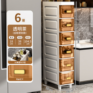 DDS - 【6層】塑膠透明收納櫃（18cm 透明茶）#N275_003_884