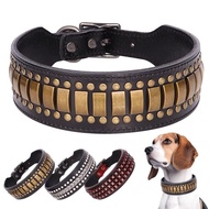 Medium Genuine Leather Dog Collar Niche Dog Collar Anti-Bite Dog Collar Cowhide High-Grade German Sh