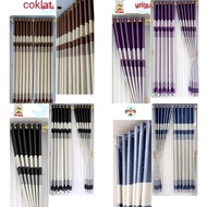 Blackout plangi curtains with colorful bulak balik motif, 3 size variants, 6 waves, 9 waves and 12 w