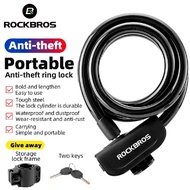 Rockbros Anti Theft BIKE LOCK Portable CABLE RING LOCK - BLACK